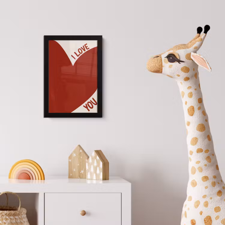 Poster met lijst - Loveyou - Rood - Hart — 5