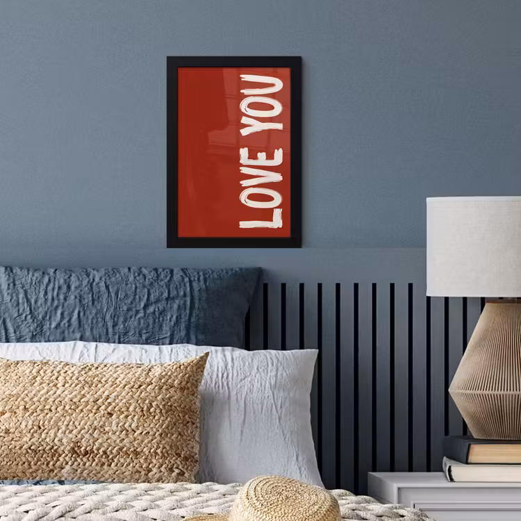 Poster met lijst - Schuin - Loveyou - Rood — 4