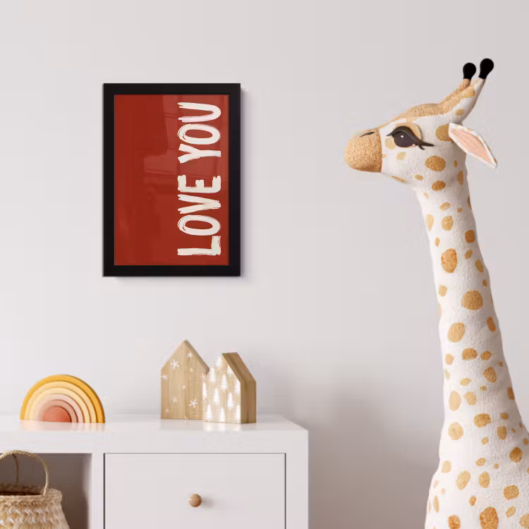 Poster met lijst - Schuin - Loveyou - Rood — 5