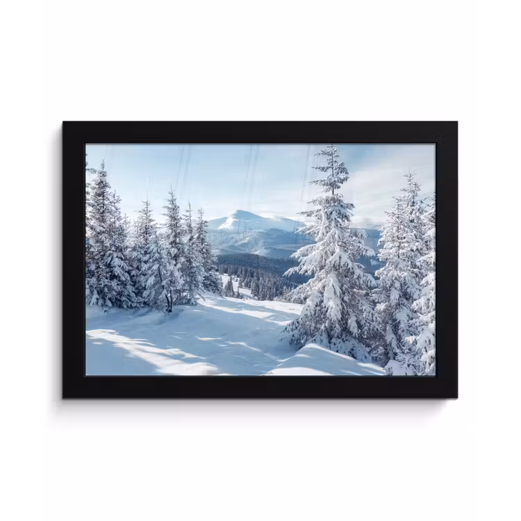 Poster met lijst - Sneeuw - Winter - Landschap - Bergen — 1