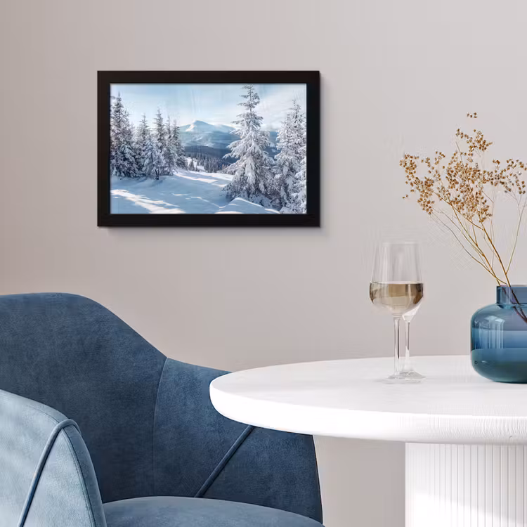 Poster met lijst - Sneeuw - Winter - Landschap - Bergen — 2