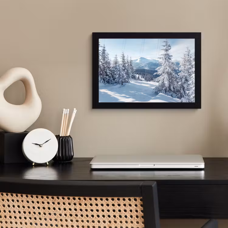 Poster met lijst - Sneeuw - Winter - Landschap - Bergen — 3