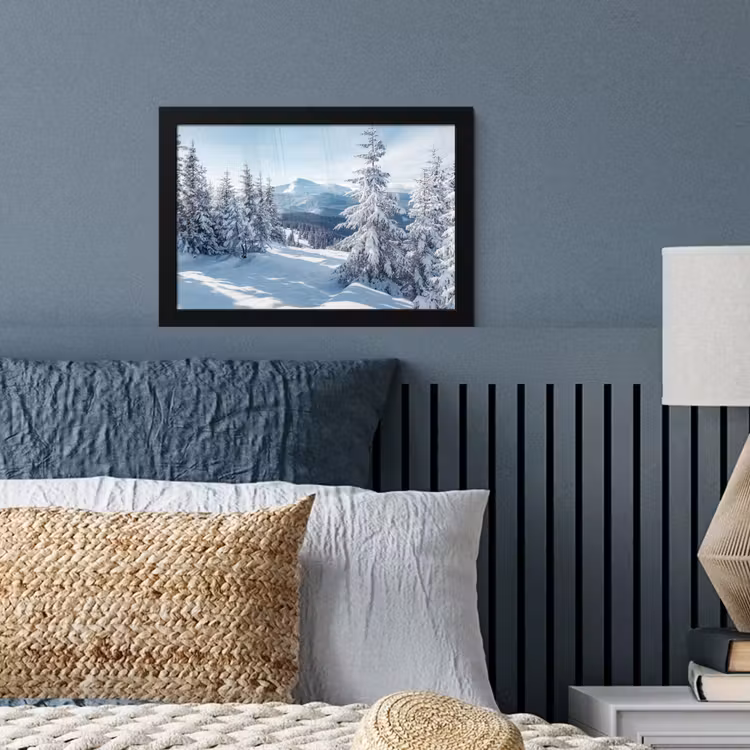 Poster met lijst - Sneeuw - Winter - Landschap - Bergen — 4