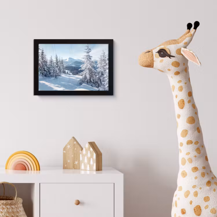 Poster met lijst - Sneeuw - Winter - Landschap - Bergen — 5
