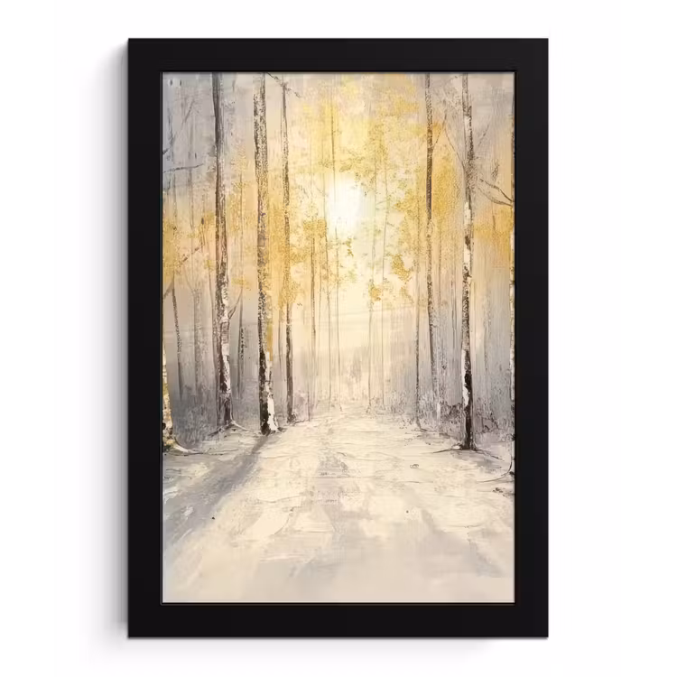 Poster met lijst - Winter - Abstract - Sneeuw - Natuur - Zon — 1