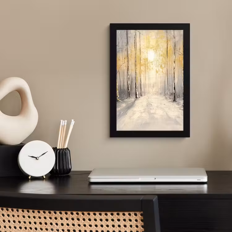 Poster met lijst - Winter - Abstract - Sneeuw - Natuur - Zon — 3