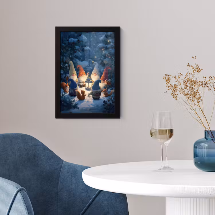 Poster met lijst - Winter - Gnooms - Eekhoorns - Meerkleurig — 2