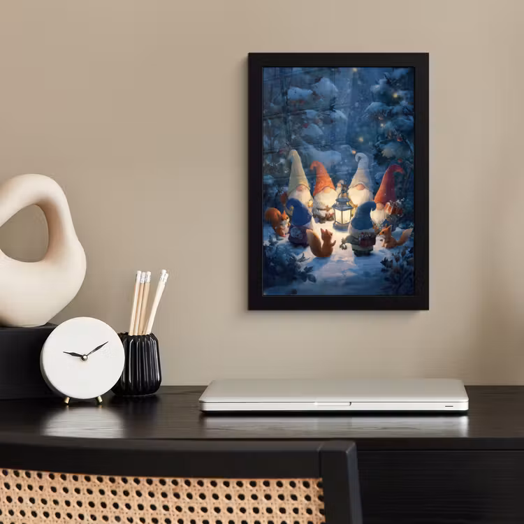 Poster met lijst - Winter - Gnooms - Eekhoorns - Meerkleurig — 3