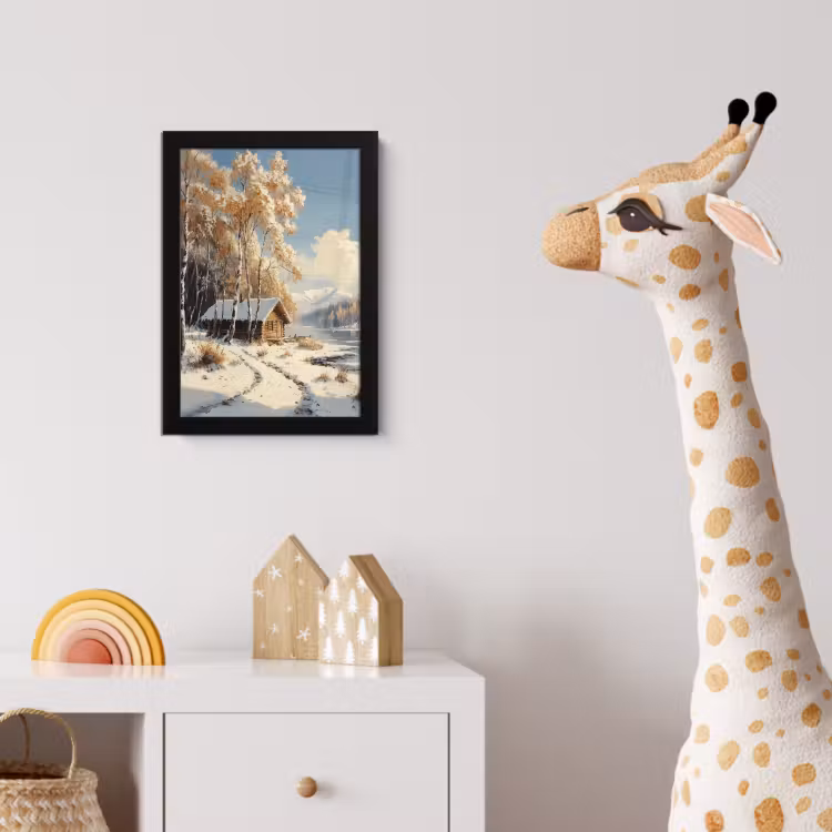 Poster met lijst - Winter - Sneeuw - Huis - Natuur — 5