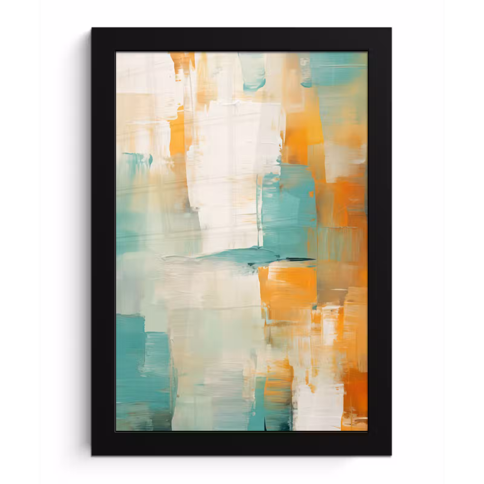 Poster met lijst - Kunst - Abstract - Blauw - Wit — 1