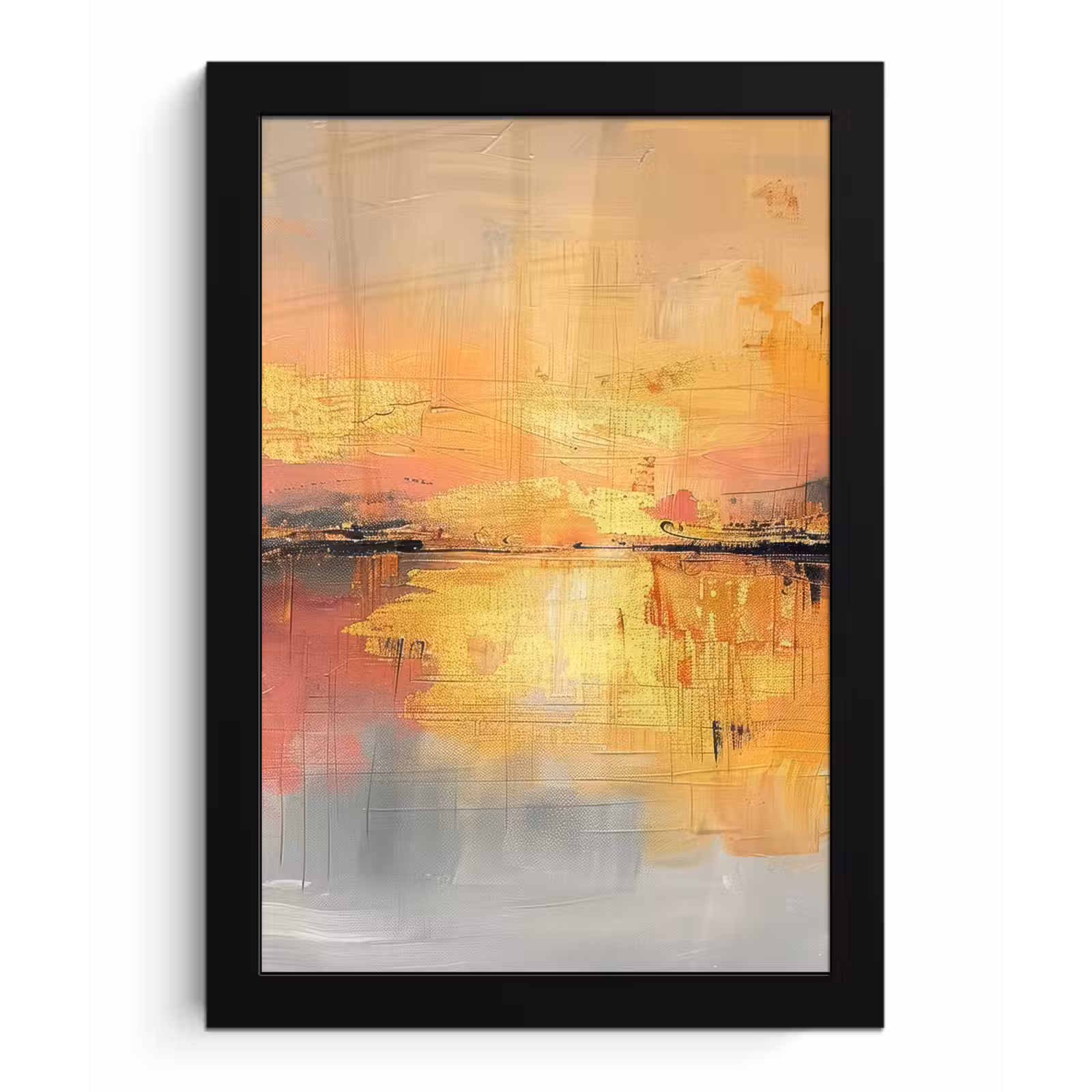 Poster met lijst - Modern - Abstract - Goud - Roze — 1