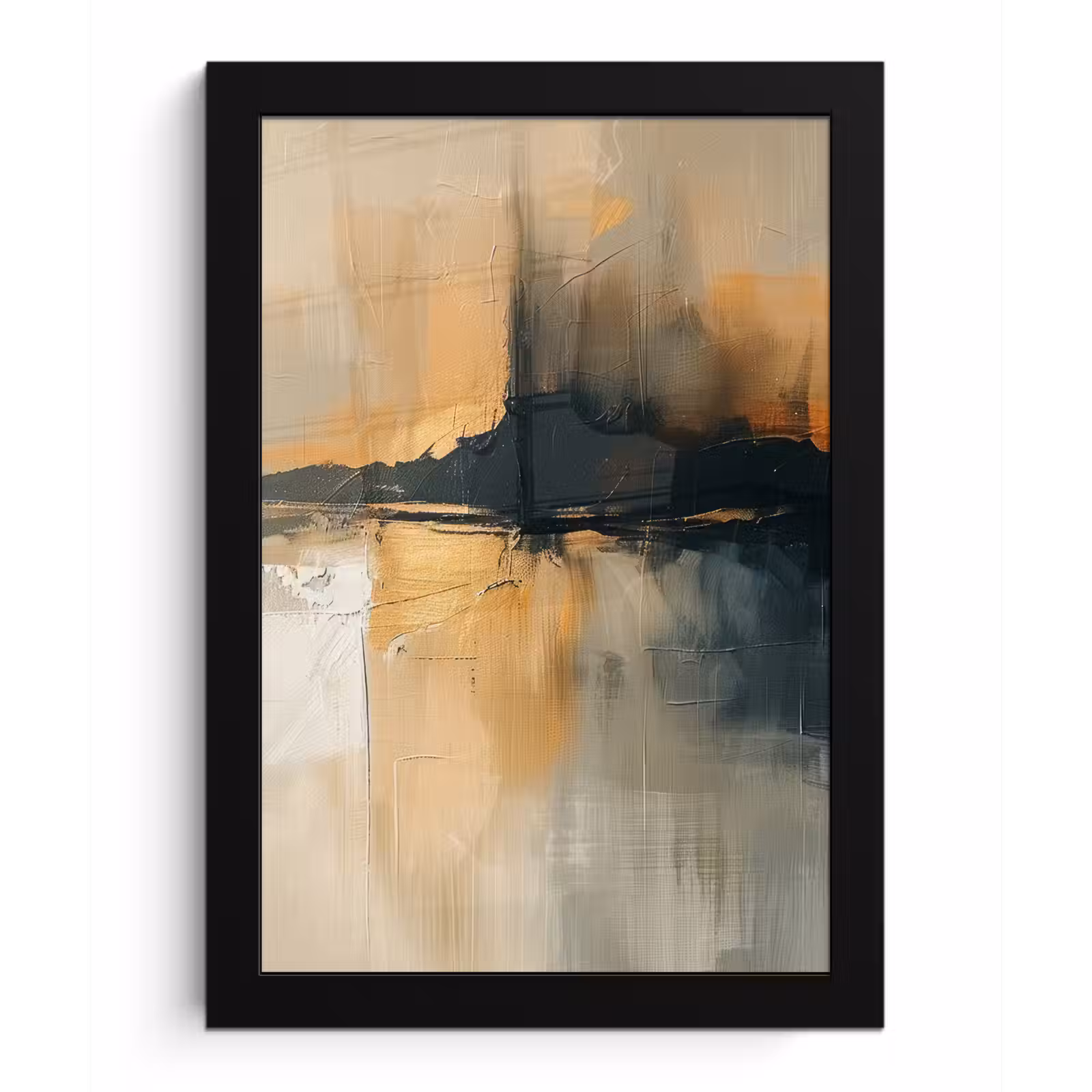 Poster met lijst - Moderne kunst - Abstract - Zwart — 1