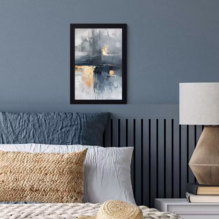 Poster met lijst - Kunst - Grijs - Goud - Abstract — 4