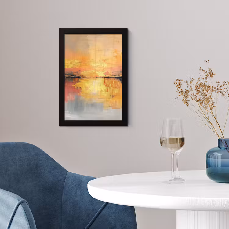 Poster met lijst - Modern - Abstract - Goud - Roze — 2