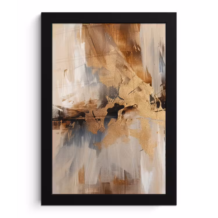 Poster met lijst - Modern - Bruin - Abstract - Beige — 1