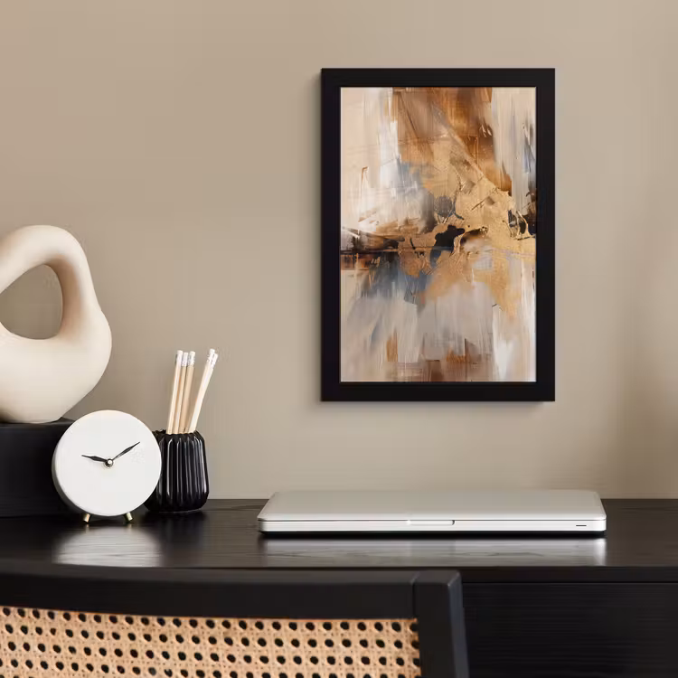 Poster met lijst - Modern - Bruin - Abstract - Beige — 3