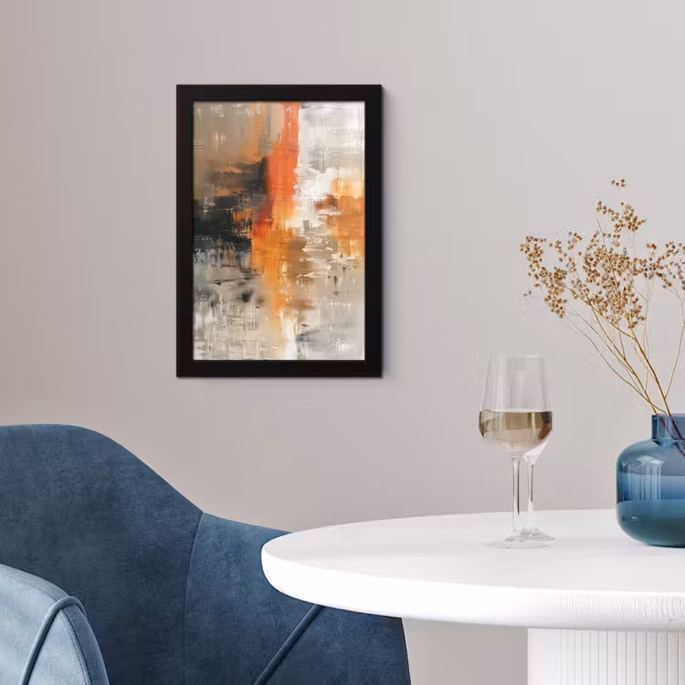 Poster met lijst - Moderne kunst - Abstract - Goud - Grijs — 2