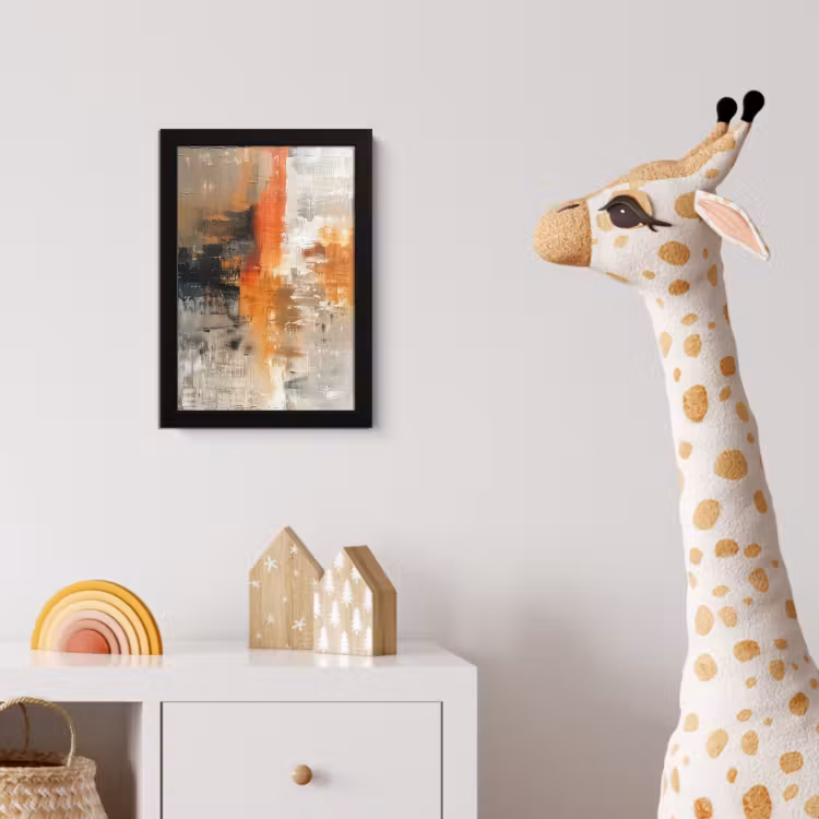 Poster met lijst - Moderne kunst - Abstract - Goud - Grijs — 5