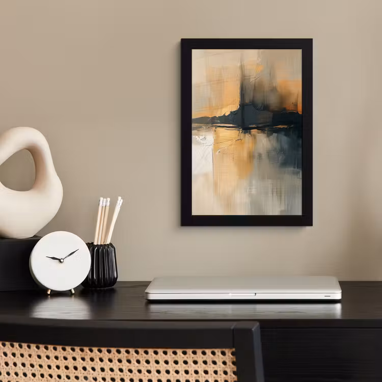 Poster met lijst - Moderne kunst - Abstract - Zwart — 3