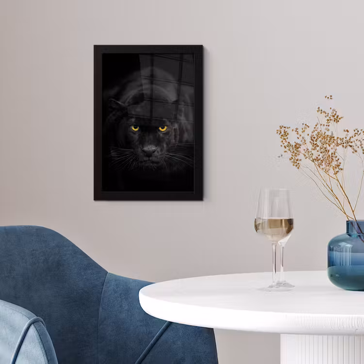Poster met lijst - Panter - Dieren - Zwart - Ogen — 2