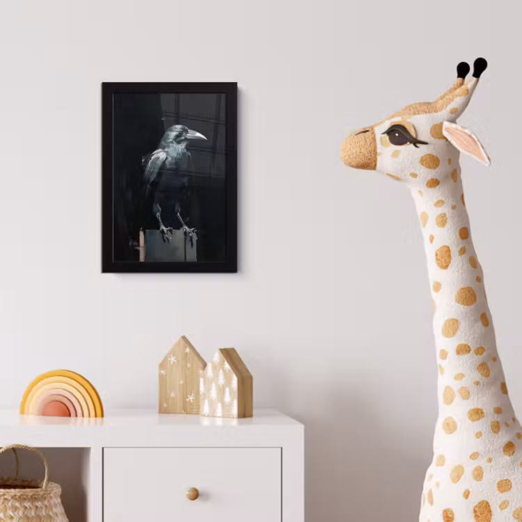 Poster met lijst - Raaf - Vogels - Zwart — 5