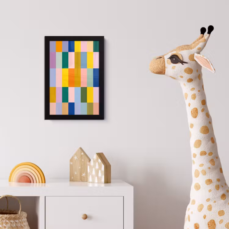 Poster met lijst - Stroken - Blauw - Patroon - Abstract — 5