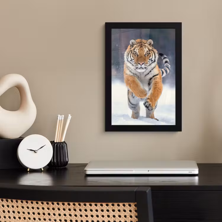 Poster met lijst - Tijger - Landschap - Sneeuw - Winter - Dieren — 3