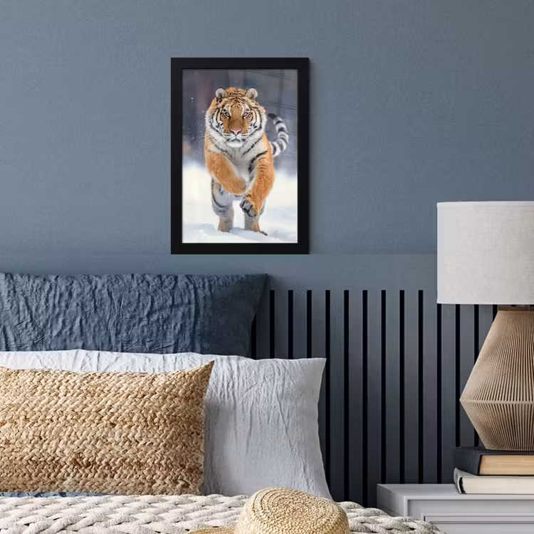 Poster met lijst - Tijger - Landschap - Sneeuw - Winter - Dieren — 4