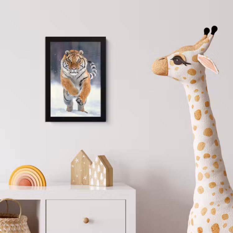 Poster met lijst - Tijger - Landschap - Sneeuw - Winter - Dieren — 5