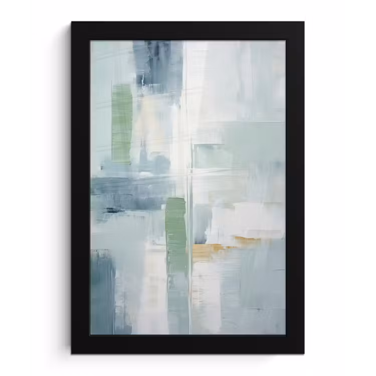Poster met lijst - Verf - Moderne kunst - Abstract - Grijs — 1