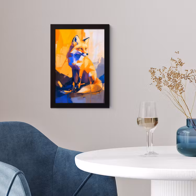 Poster met lijst - Vos - Oranje - Vormen - Abstract — 2