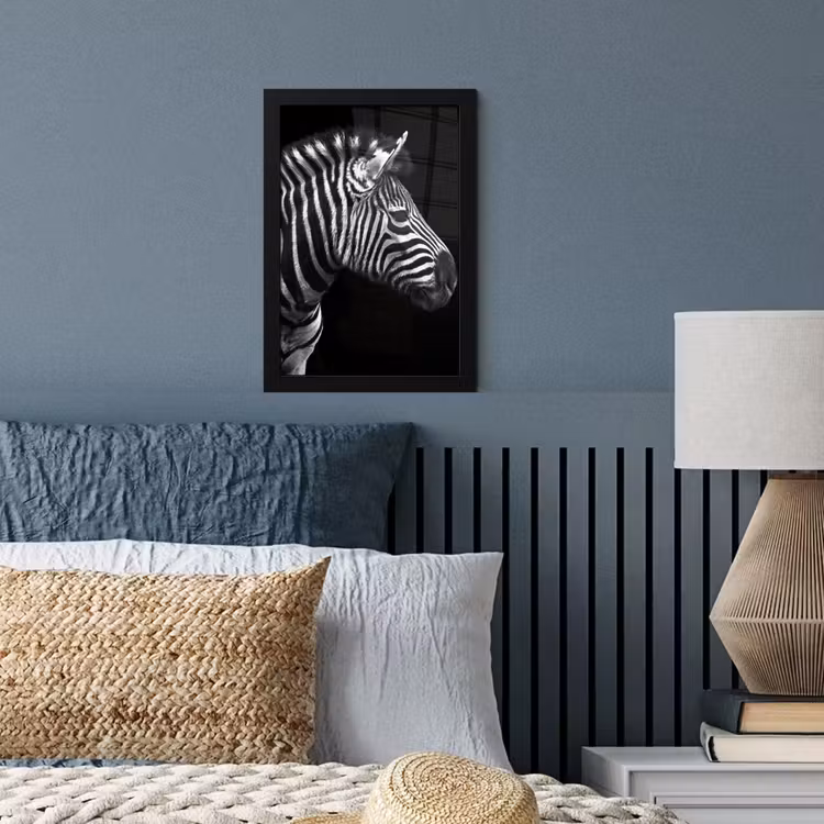 Poster met lijst - Zebra - Zwart - Wit - Portret - Dieren — 4