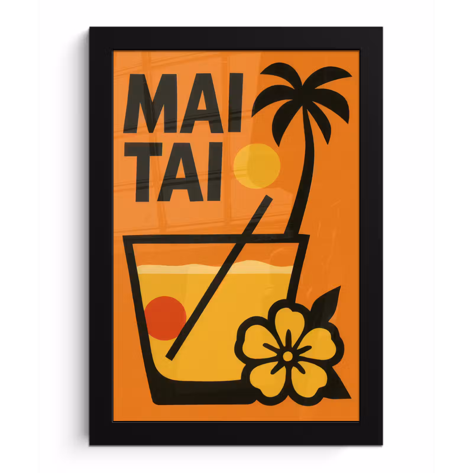 Poster met lijst - Palmboom - Bloem - Art - Drink — 1