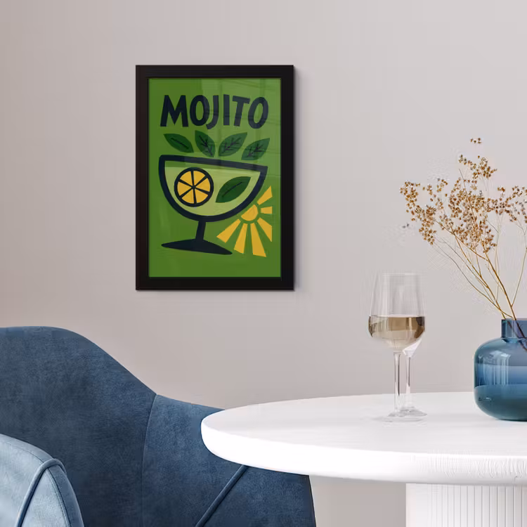 Poster met lijst - Mojito - Cocktail - Citroen - Groen — 2