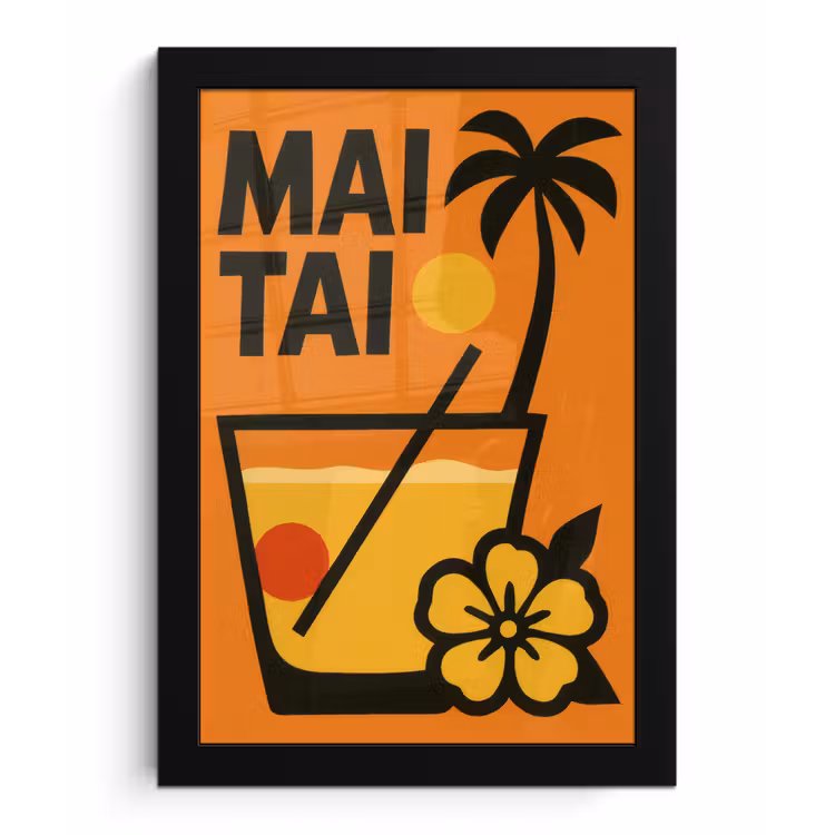 Poster met lijst - Palmboom - Bloem - Art - Drink — 1