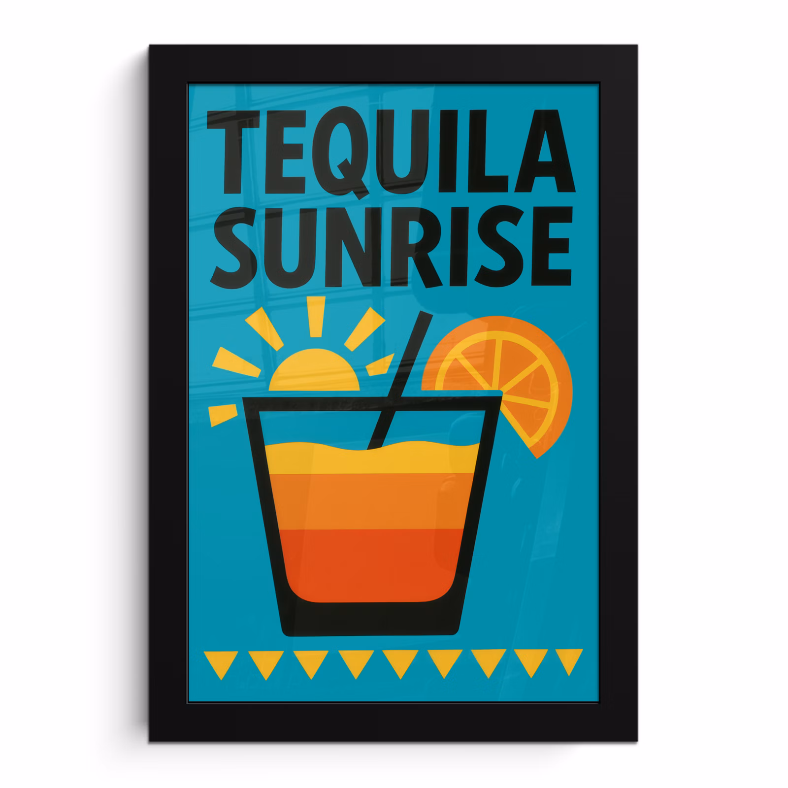 Poster met lijst - Illustratie - Tequila - Glas - Blauw — 1