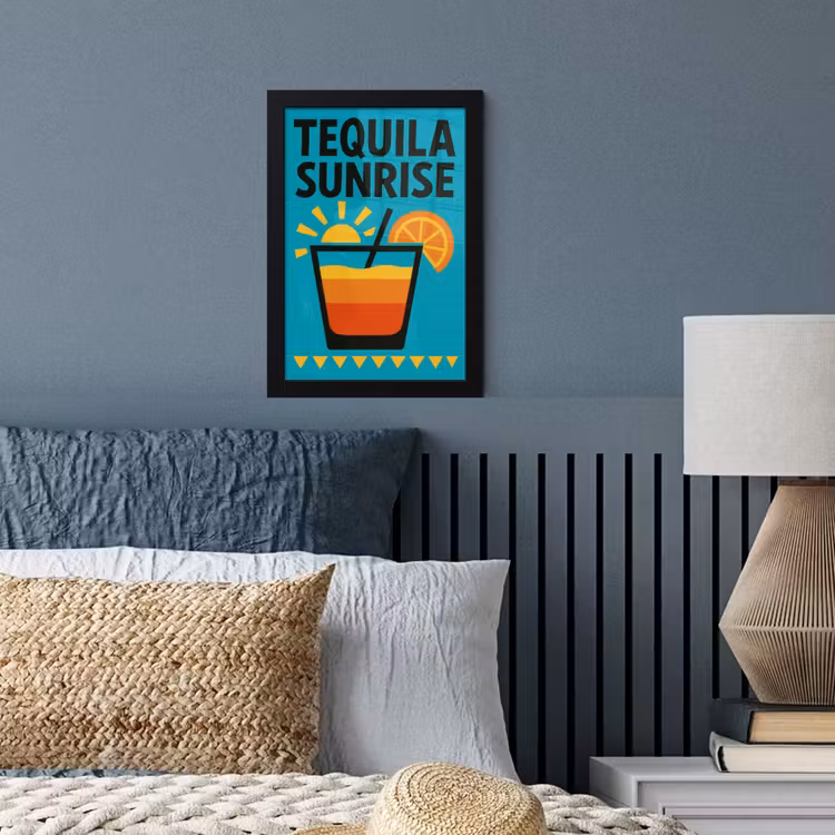 Poster met lijst - Illustratie - Tequila - Glas - Blauw — 4