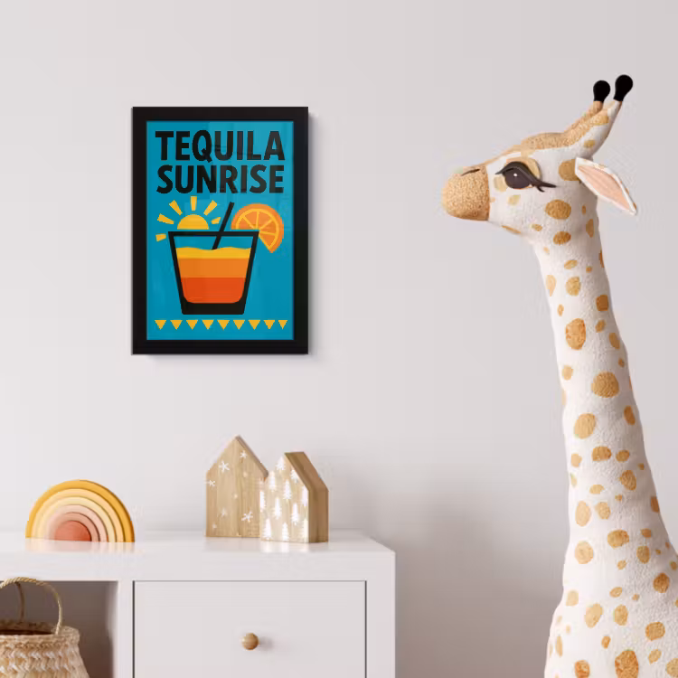 Poster met lijst - Illustratie - Tequila - Glas - Blauw — 5