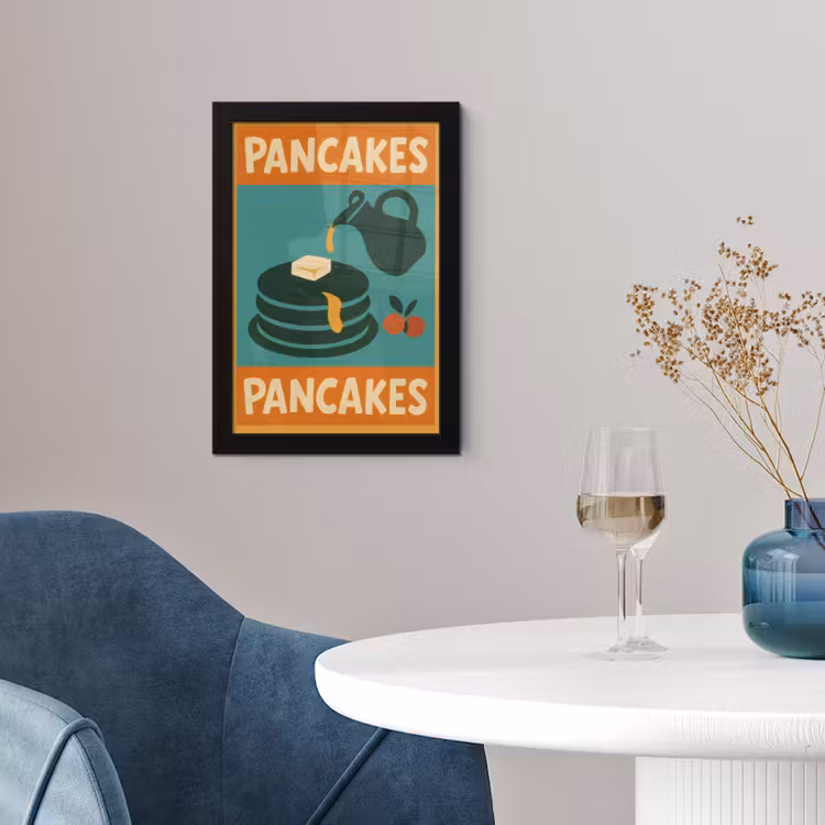 Poster met lijst - Pannenkoeken - Siroop - Illustratie - Oranje — 2