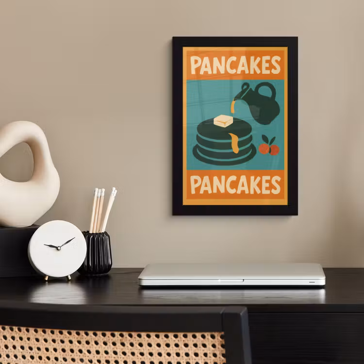 Poster met lijst - Pannenkoeken - Siroop - Illustratie - Oranje — 3