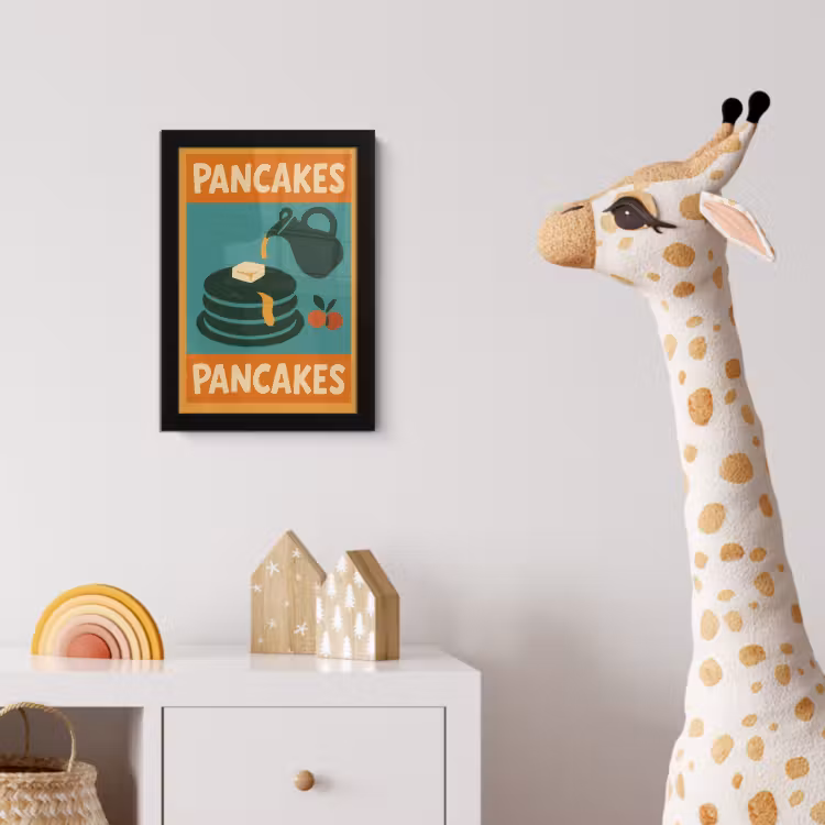 Poster met lijst - Pannenkoeken - Siroop - Illustratie - Oranje — 5