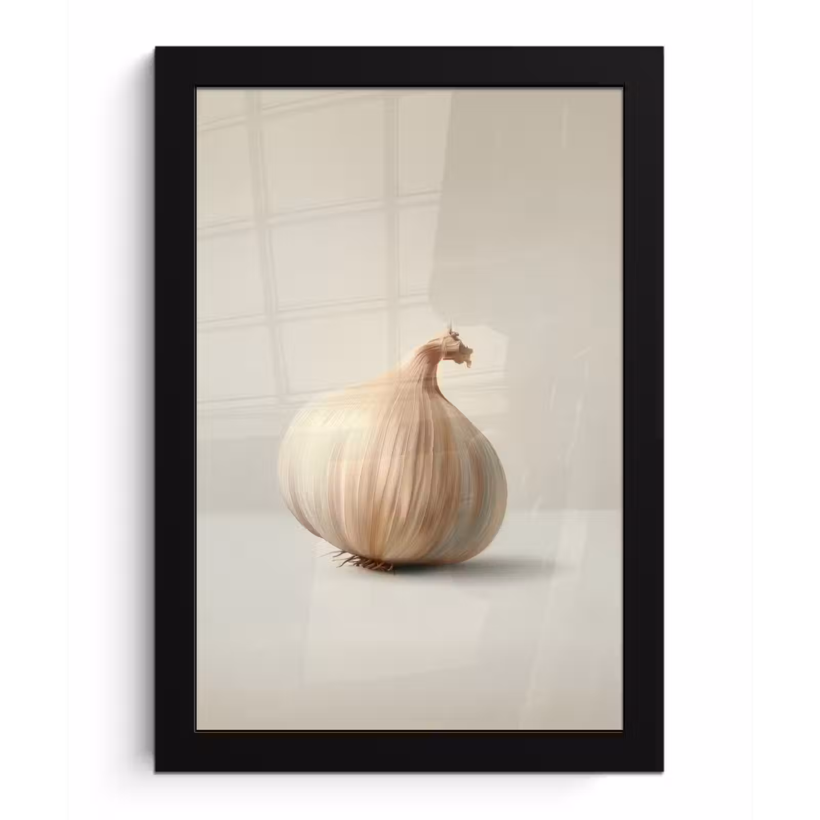 Poster met lijst - Knoflook - Natuurlijk - Beige — 1
