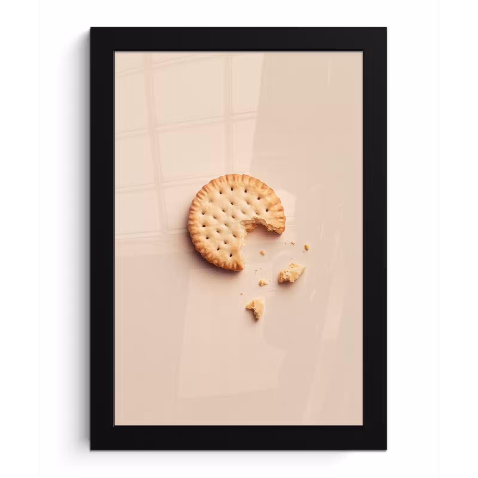 Poster met lijst - Koekje - Kruimels - beige — 1