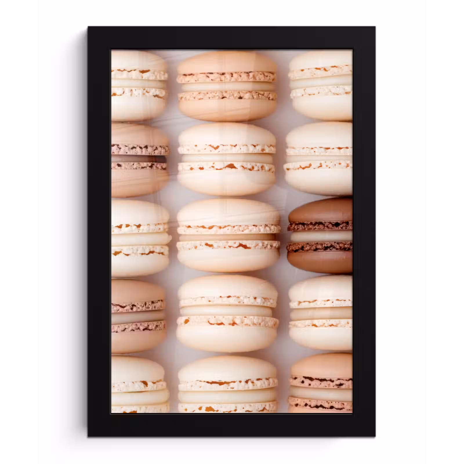 Poster met lijst - Macarons - Beige - Bruin — 1