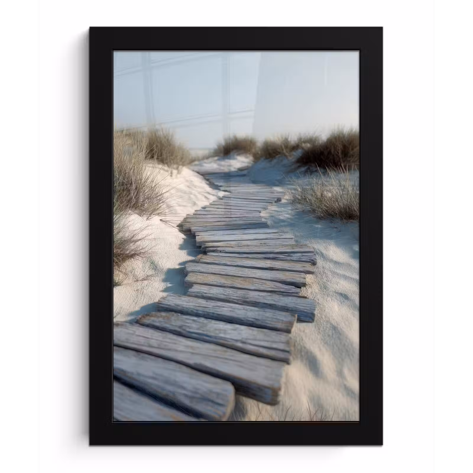 Poster met lijst - Pad - Planken - Duinen - Gras — 1