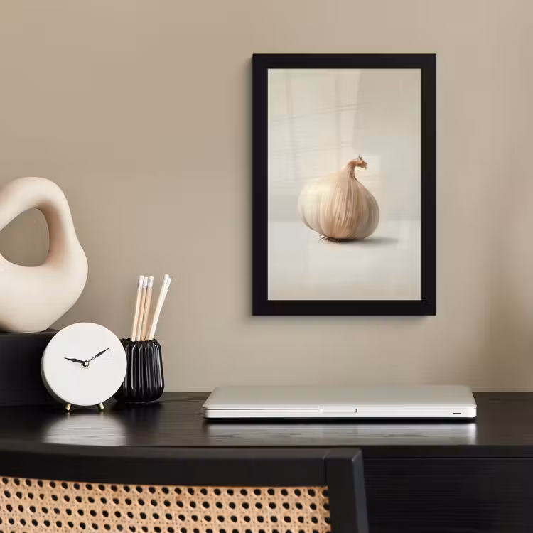 Poster met lijst - Knoflook - Natuurlijk - Beige — 3