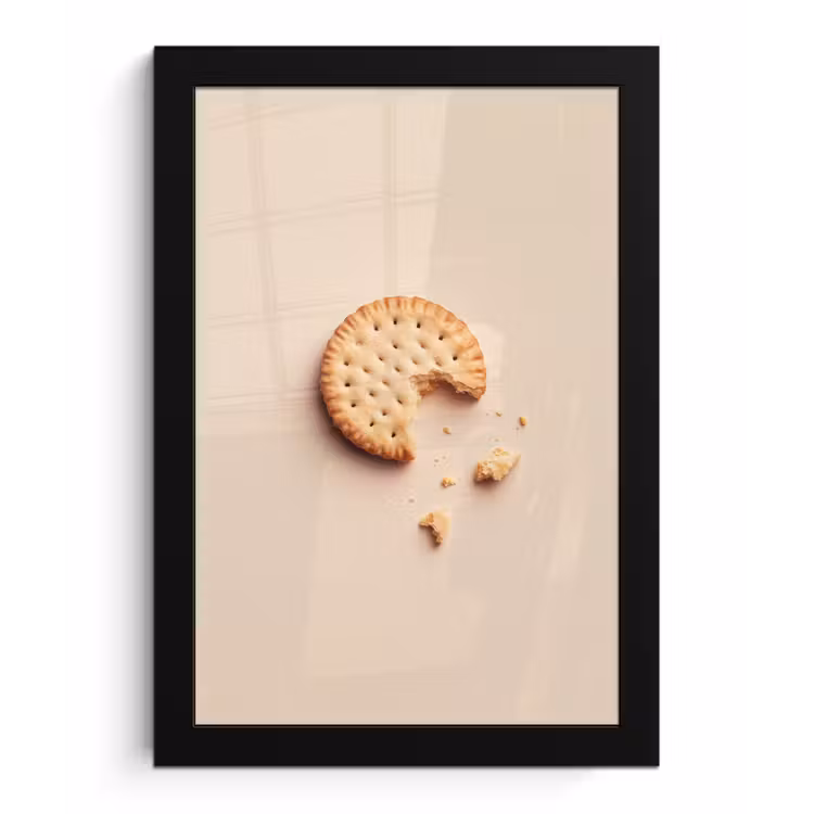 Poster met lijst - Koekje - Kruimels - beige — 1