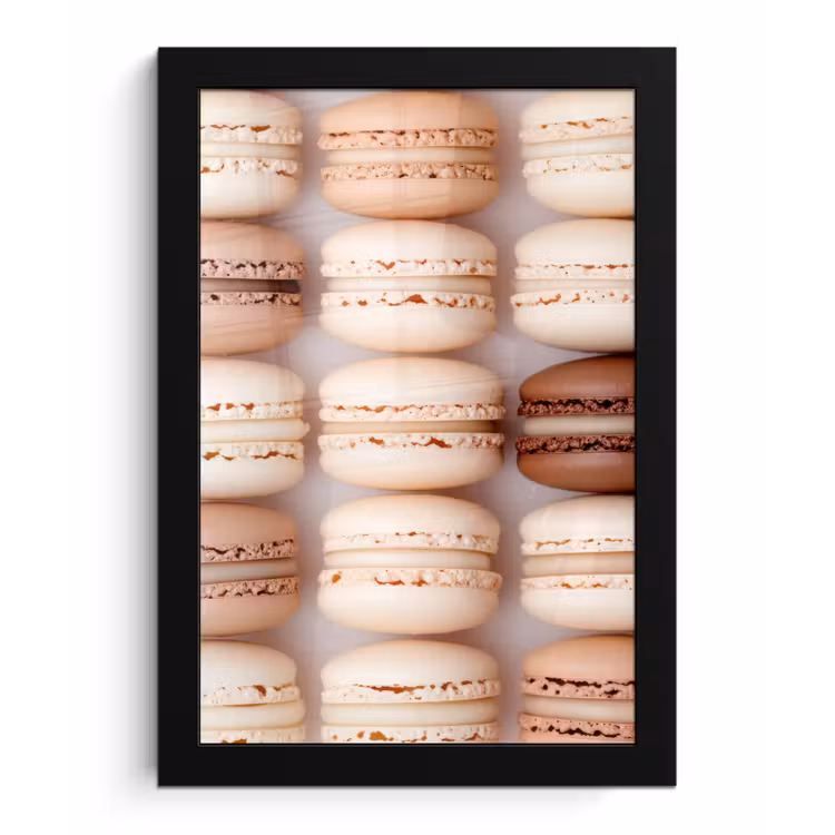 Poster met lijst - Macarons - Beige - Bruin — 1
