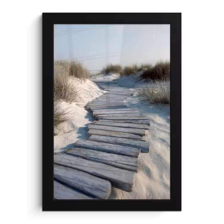 Poster met lijst - Pad - Planken - Duinen - Gras — 1