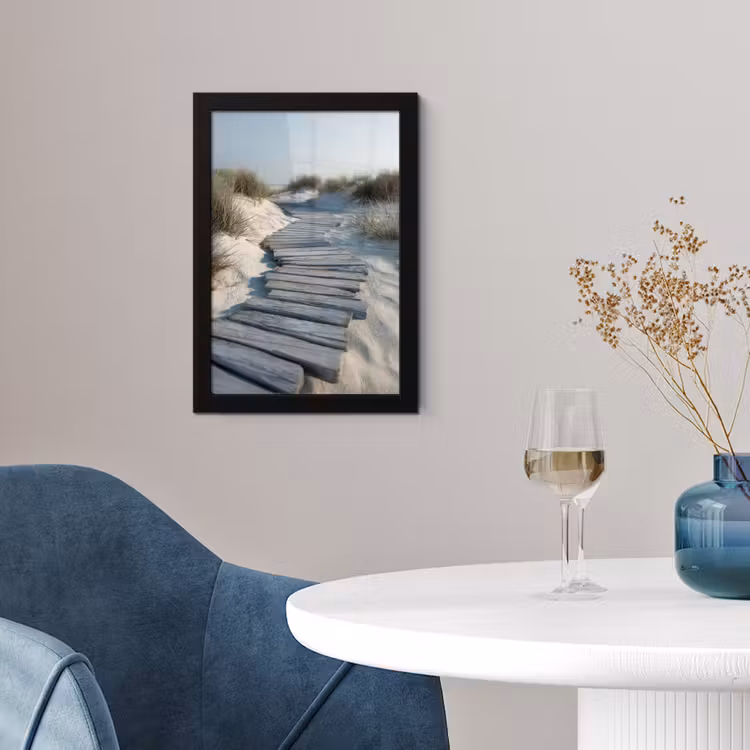 Poster met lijst - Pad - Planken - Duinen - Gras — 2